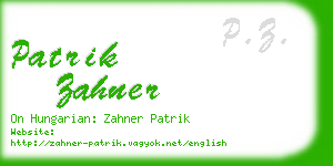 patrik zahner business card